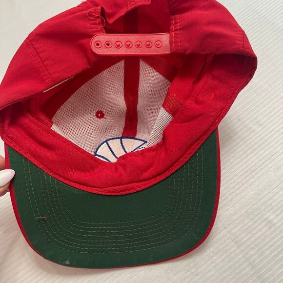 Vintage PHILADELPHIA 76'ers SnapBack Hat Ballcap Red Embroidered Logo - Picture 3 of 5